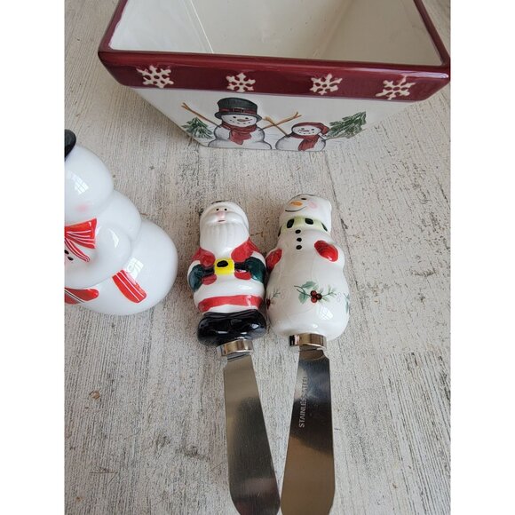 Variety snowman bowl spreader Santa figure Xmas decor home collection - Picture 2 of 13